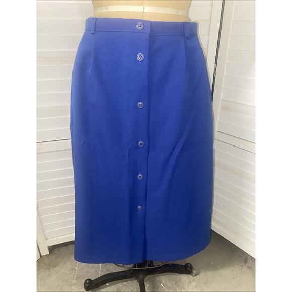 Vintage 70s A Line Midi Periwinkle Blue POLYESTER Skirt Size Large 30” Waist - Picture 1 of 7
